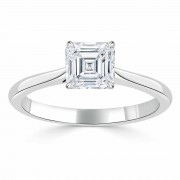 Кольцо для Помолвки с Бриллиантом огранки «Ашер» 0,62 ct в Белом Золоте 750 пробы