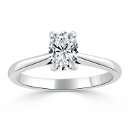 Кольцо для Помолвки с Овальным Бриллиантом 0,60 ct в Белом Золоте