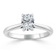 Кольцо с Овальным Бриллиантом 0,60 ct в Белом Золоте - фото