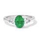 Каблучка зі Смарагдом 0,41 ct та Діамантами 0,22 ct у Білому Золоті 750 проби - фото
