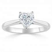 Кольцо для Помолвки с Бриллиантом огранки «Сердце» 0,54 ct в Белом Золоте 750 пробы