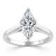 Кольцо с Бриллиантом огранки «Маркиз» 0,55 ct в Белом Золоте 750 пробы - фото
