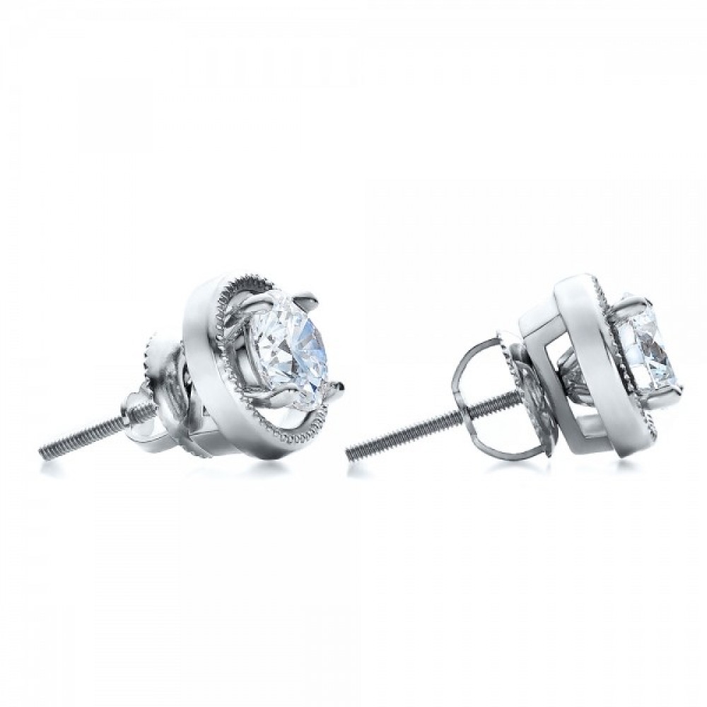Puset Earrings in 750 White Gold with Diamonds 0,36 ct - фото