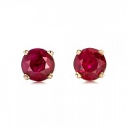 Сережки Пусети з Рубінами 0,58 ct з Червоного Золота 750 проби