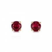 Сережки Пусети з Червоного Золота з Рубінами 0,40 ct