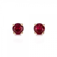 Серьги Пусеты из Красного Золота с Рубинами 0,40 ct