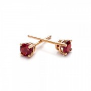 Серьги Пусеты из Красного Золота с Рубинами 0,40 ct