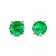 Сережки Пусети зі Смарагдами 0,48 ct в Червоному Золоті 750 проби