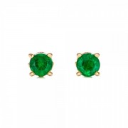 Сережки Пусети зі Смарагдами 0,08 ct в Червоному Золоті 750 проби