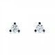 Серьги Пусеты с Бриллиантами 0,22 ct и Сапфирами 0,012 ct в Белом Золоте 750 пробы - фото