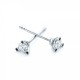 Серьги Пусеты с Бриллиантами 0,22 ct и Сапфирами 0,012 ct в Белом Золоте 750 пробы - фото