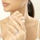 Кольцо с Центральным Бриллиантом огранки «Овал» 0,57 ct и россыпью 0,70 ct в Белом Золоте - фото