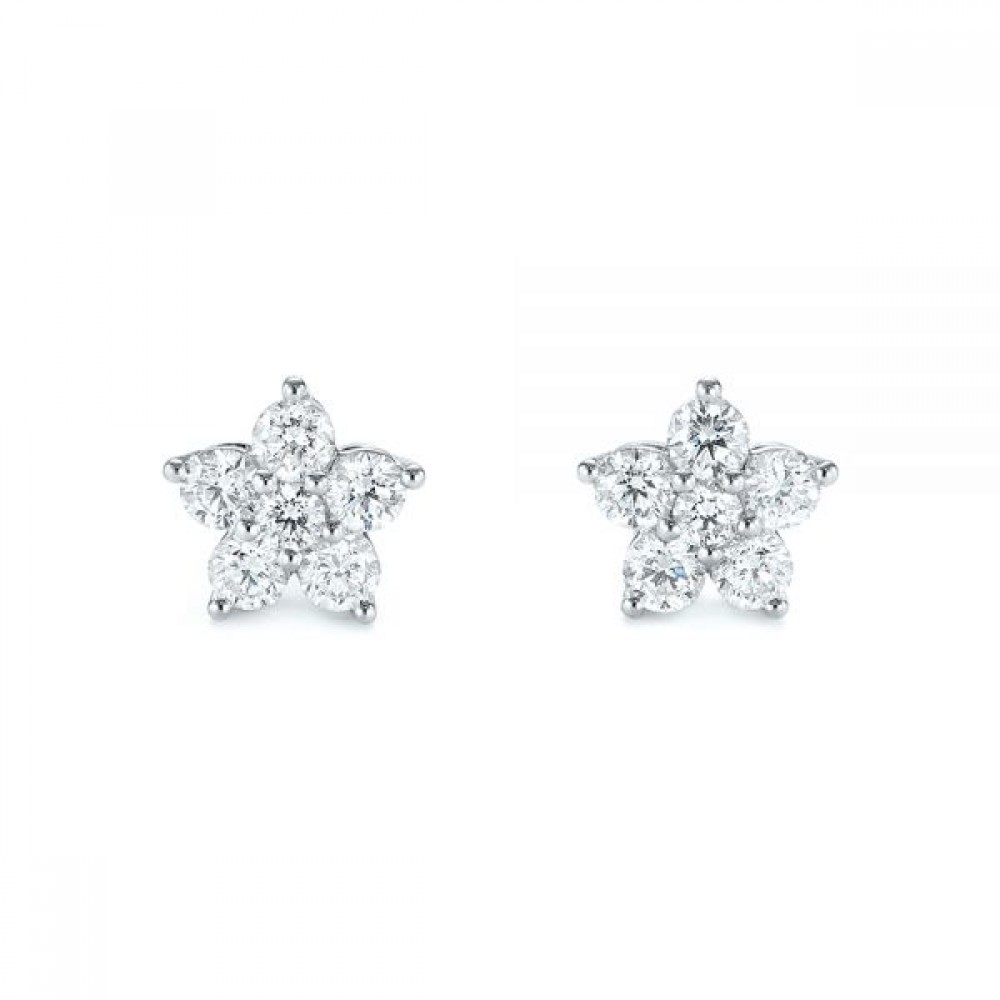Puset Earrings in 750 White Gold with 0,75 ct Diamonds incrustation - фото