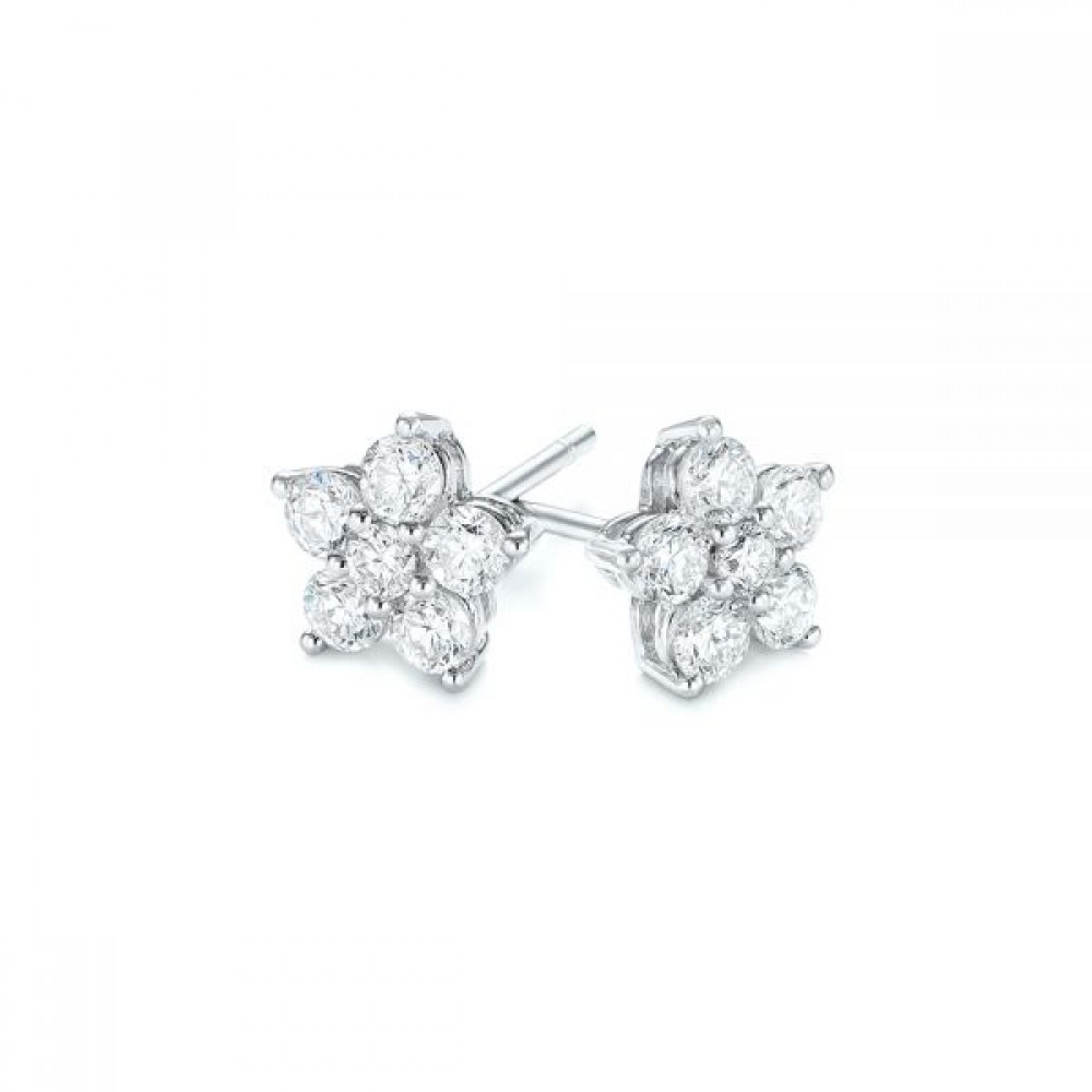 Puset Earrings in 750 White Gold with 0,75 ct Diamonds incrustation - фото