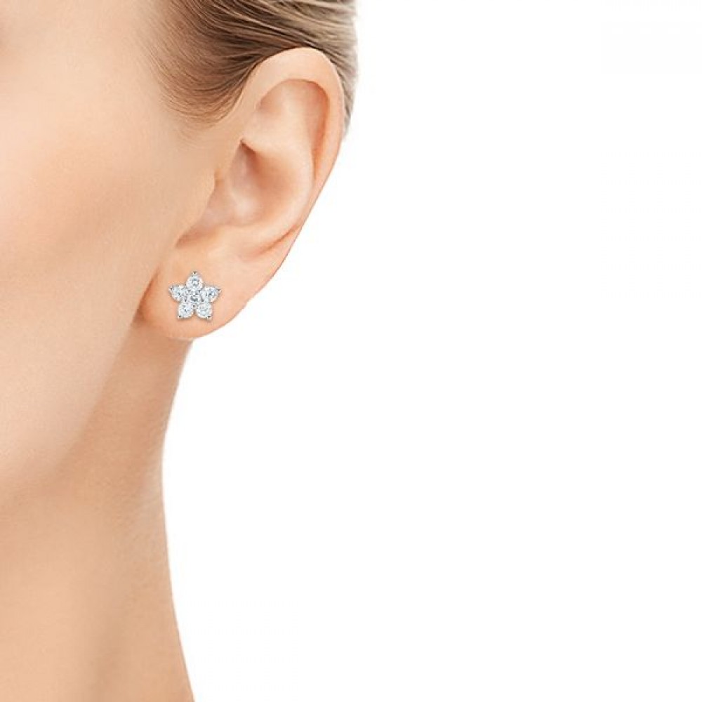 Puset Earrings in 750 White Gold with 0,75 ct Diamonds incrustation - фото