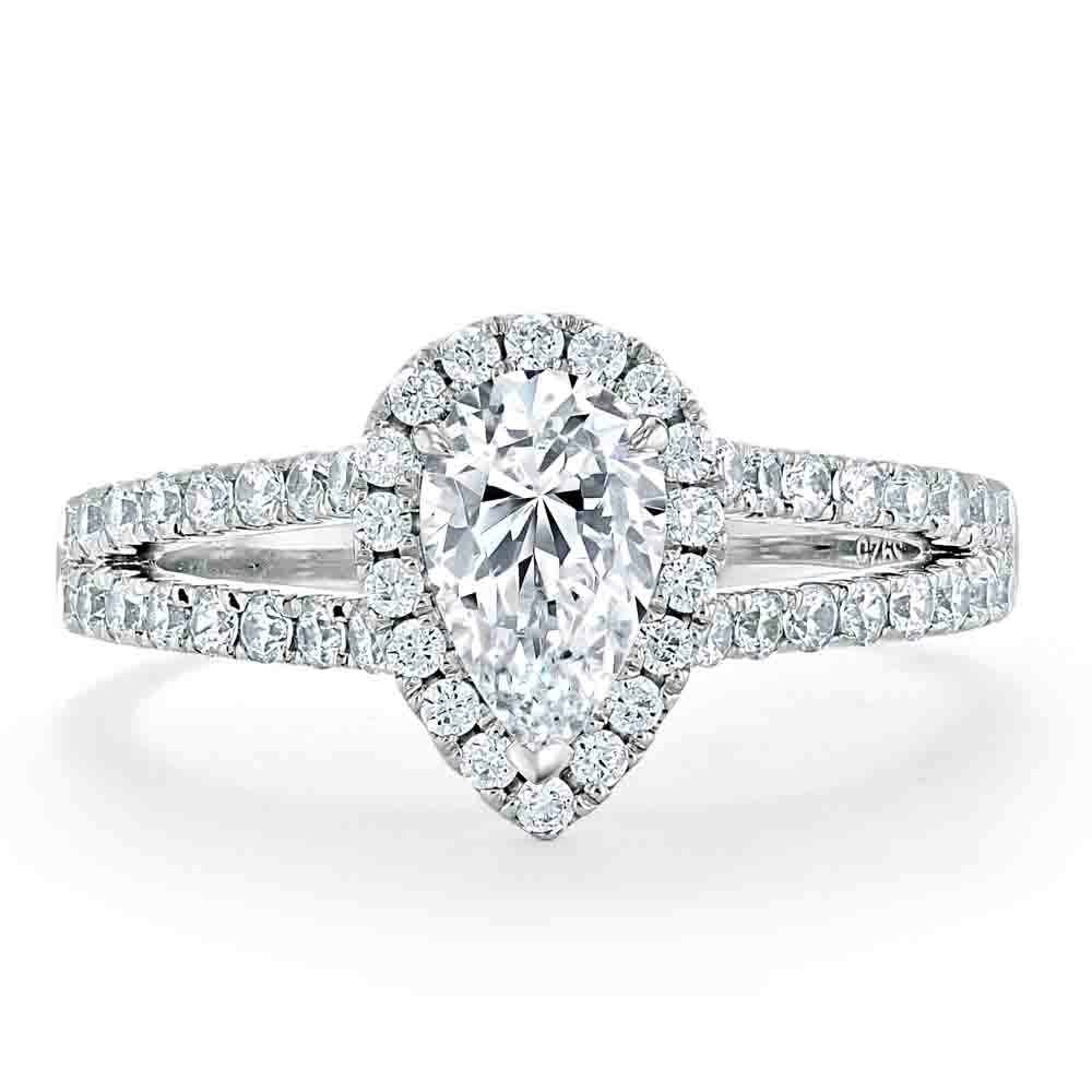 Engagement Ring with 0,70 ct Central Diamond and 0,98 ct Scattering in White Gold - фото