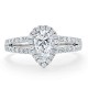 Engagement Ring with 0,70 ct Central Diamond and 0,98 ct Scattering in White Gold - фото