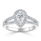Engagement Ring with 0,70 ct Central Diamond and 0,98 ct Scattering in White Gold - фото