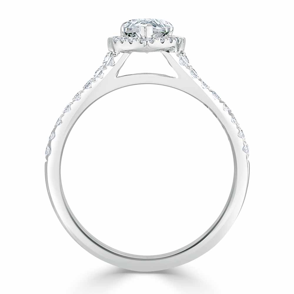 Engagement Ring with 0,70 ct Central Diamond and 0,98 ct Scattering in White Gold - фото