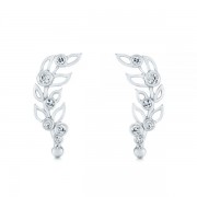 Сережки Пусети з Діамантами 0,24 ct з Білого Золота 750 проби