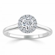 Кольцо для Помолвки с Центральным Бриллиантом 0,70 ct в Белом Золоте
