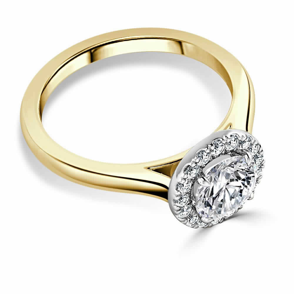 Кольцо с Бриллиантом 0,70 ct и инкрустацией 0,17 ct из Желтого Золота - фото