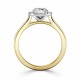 Кольцо с Бриллиантом 0,70 ct и инкрустацией 0,17 ct из Желтого Золота - фото