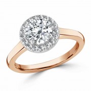 Кольцо для Помолвки из Красного Золота с Бриллиантом 0,70 ct и инкрустацией 0,17 ct