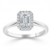 Кольцо для Помолвки с Центральным Бриллиантом 0,62 ct в Белом Золоте