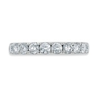 Кольцо с Бриллиантовой Дорожкой огранки «Круг» размером 3,5х3,5 мм, 3,06 ct из Белого Золота 750 пробы