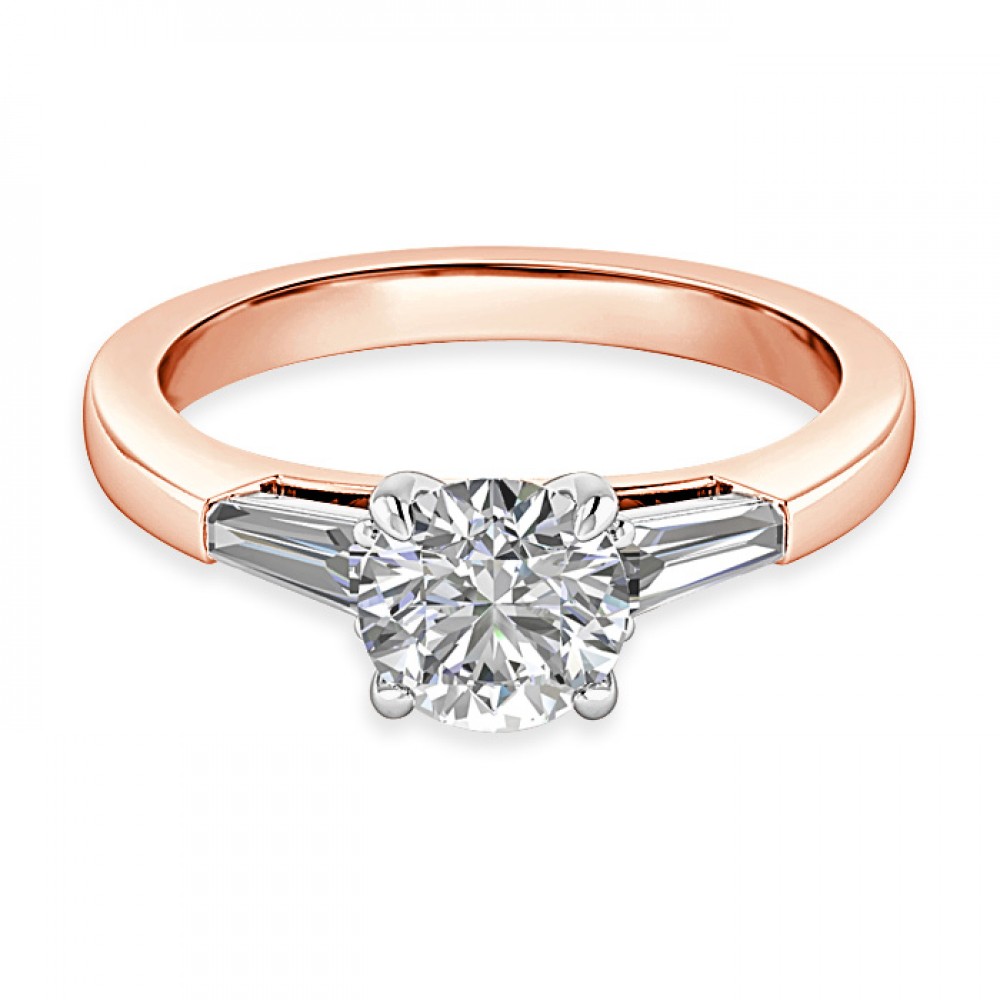Ring with 0,51 ct Central Diamond in 750 Red Gold - фото