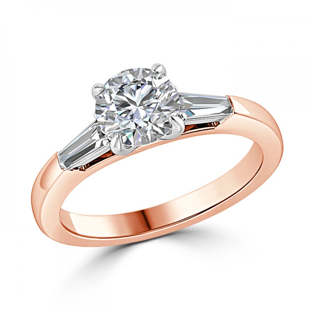 Ring with 0,51 ct Central Diamond in 750 Red Gold - фото