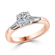 Кольцо для Помолвки с Центральным Бриллиантом 0,51 ct в Красном Золоте 750 пробы