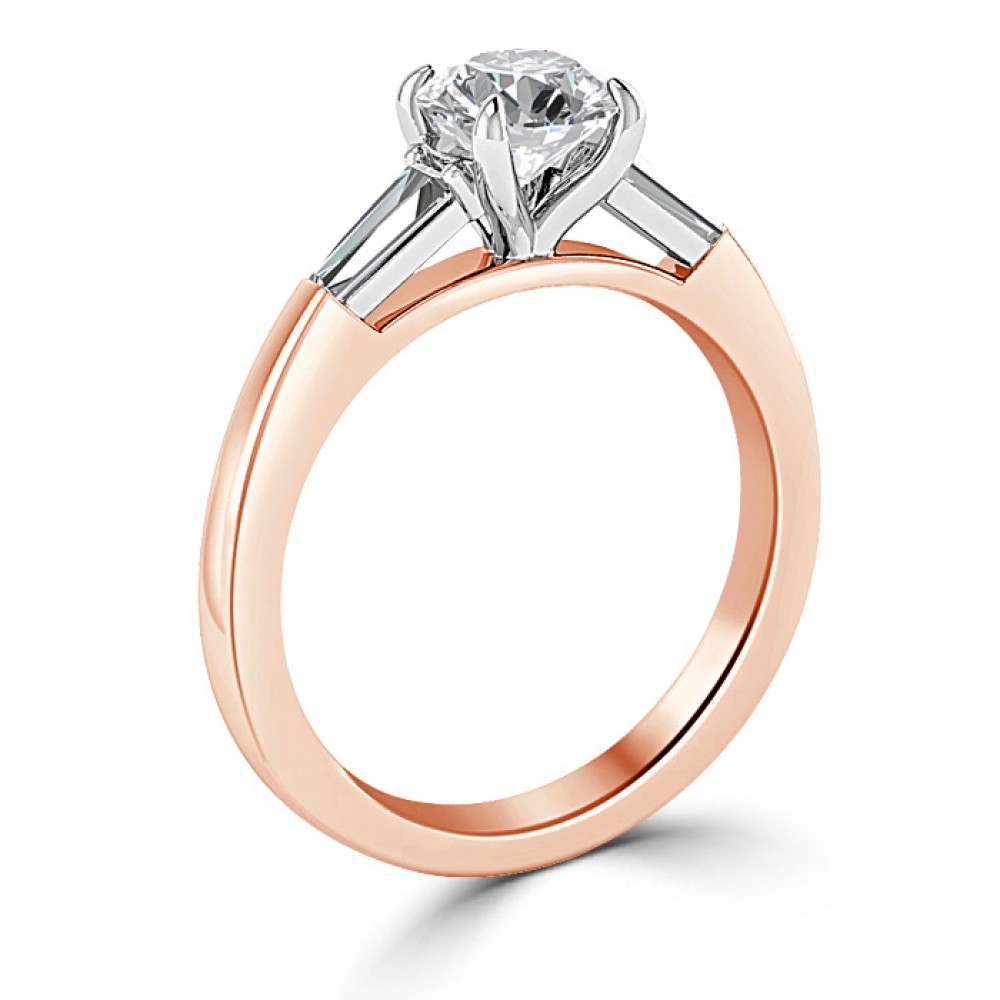 Ring with 0,51 ct Central Diamond in 750 Red Gold - фото