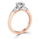 Ring with 0,51 ct Central Diamond in 750 Red Gold - фото