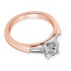 Ring with 0,51 ct Central Diamond in 750 Red Gold - фото