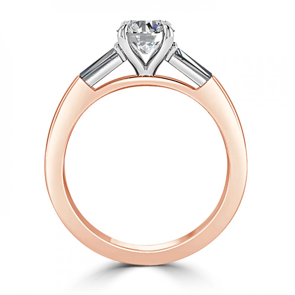 Ring with 0,51 ct Central Diamond in 750 Red Gold - фото