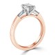 Кольцо с Центральным Бриллиантом 0,40 ct и боковыми Бриллиантами 0,32 ct в Красном Золоте 750 пробы - фото