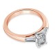 Кольцо с Центральным Бриллиантом 0,40 ct и боковыми Бриллиантами 0,32 ct в Красном Золоте 750 пробы - фото