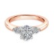 Кольцо с Центральным Бриллиантом огранки «Овал» 0,57 ct и боковыми Бриллиантами огранки «Груша» 0,22 ct - фото
