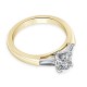 Кольцо для Помолвки с Бриллиантами огранки «Овал» 0,57 ct и «Эмеральд» 0,32 ct в Желтом Золоте 750 пробы - фото