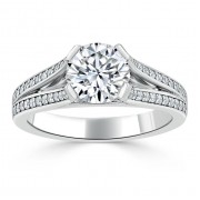 Шикарное кольцо для Помолвки из белого золота 750 пробы с бриллиантом 0,51 ct