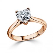 Кольцо для Помолвки из Красного Золота с Бриллиантом «Сердце» 0,50 ct