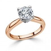 Кольцо для Помолвки с Круглым Бриллиантом 0,56 ct из Красного Золота