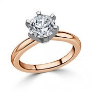 Кольцо для Помолвки с Бриллиантом 0,61 ct в Красном Золоте 750 пробы