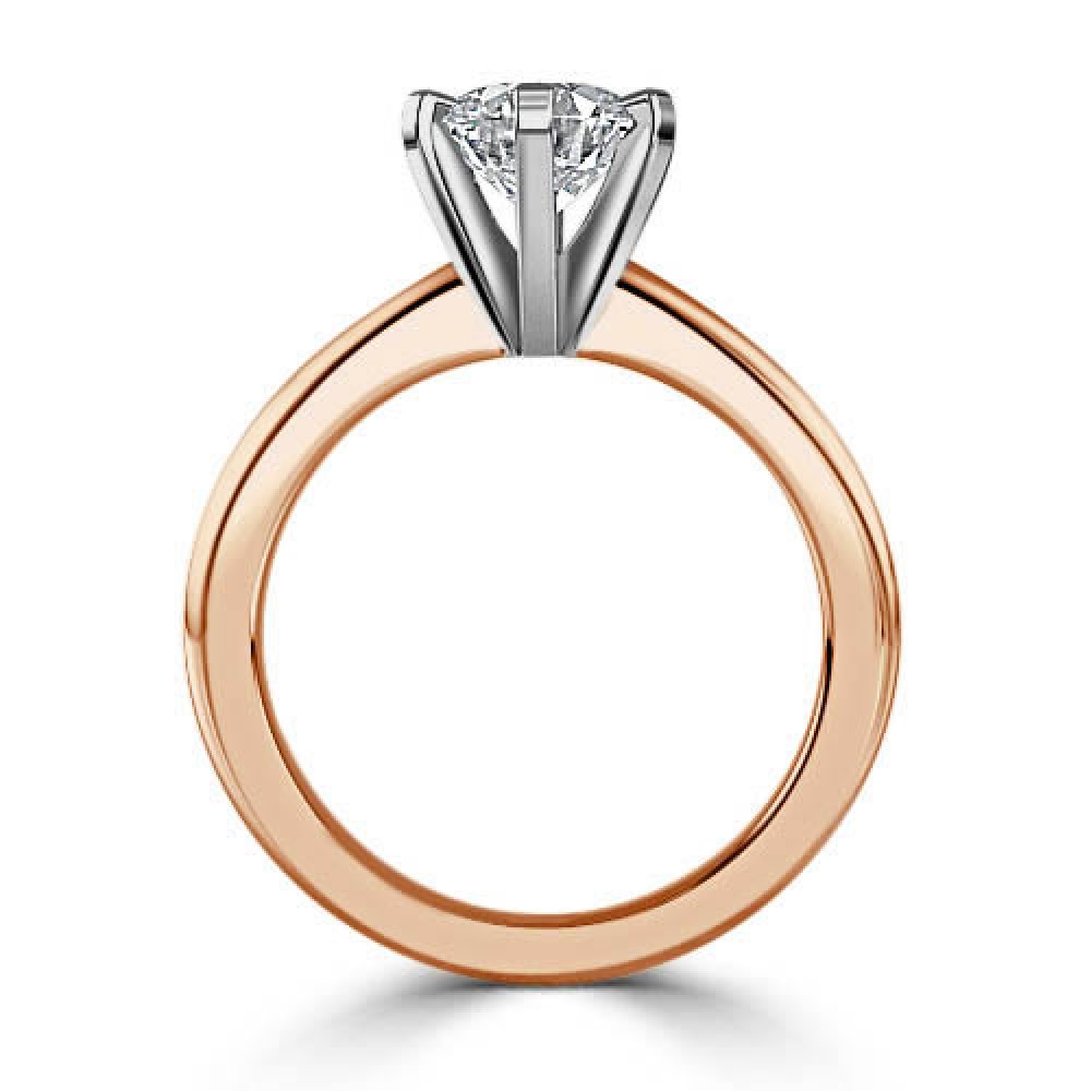 Каблучка з Діамантом 0,61 ct в Червоному Золоті 750 проби - фото