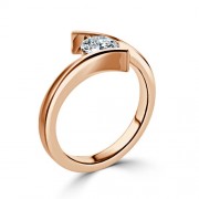 Колечко с круглым Бриллиантом 0,51 ct из Красного Золота 750 пробы