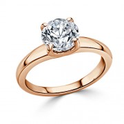 Кольцо для Помолвки с круглым Бриллиантом 0,56 ct в Красном Золоте 750 пробы
