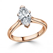 Кольцо для Помолвки с Бриллиантом «Маркиз» 0,55 ct в Красном Золоте 750 пробы