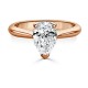 Кольцо для Помолвки из Красного Золота 750 пробы с Бриллиантом «Груша» 0,42 ct - фото